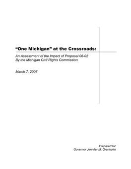 Report of Michigan Department of Civil Rights on Proposal 06-02