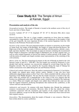Case Study 8.2: the Temple of Amun at Karnak, Egypt