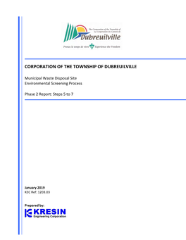 Corporation of the Township of Dubreuilville