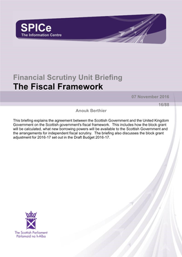 The Fiscal Framework 07 November 2016 16/88 Anouk Berthier