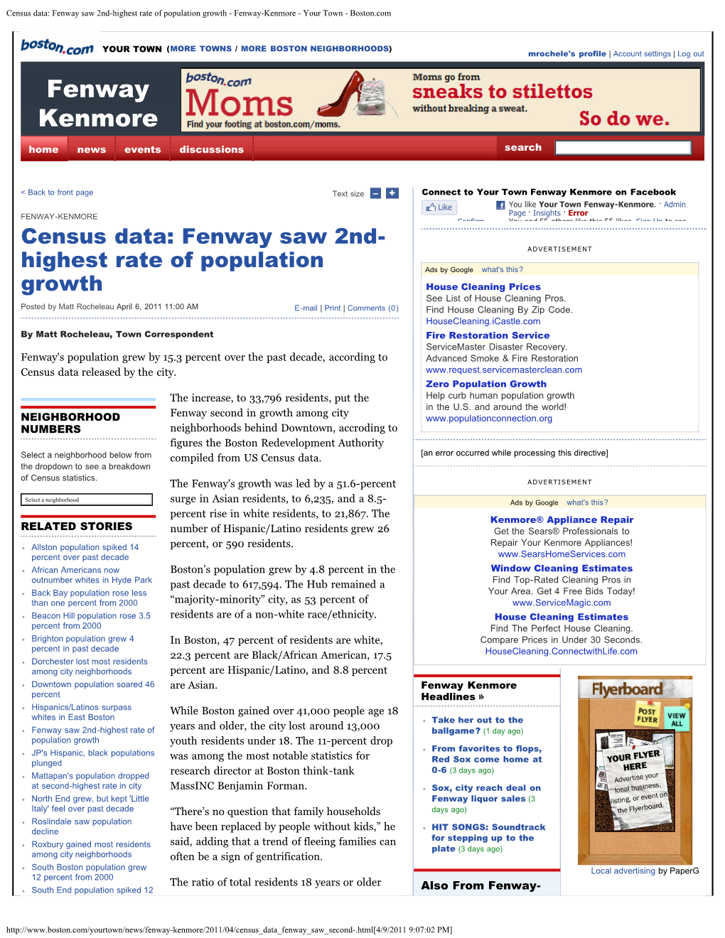 Census Data: Fenway Saw 2Nd-Highest Rate of Population Growth - Fenway-Kenmore - Your Town - Boston.Com