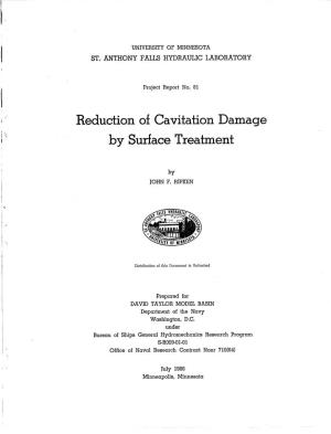 Reduction of Cavitation Damage by Surface Treatment