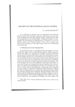 Review of the Ottoman Legal System
