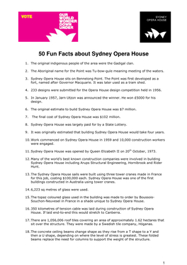 50 Fun Facts About Sydney Opera House
