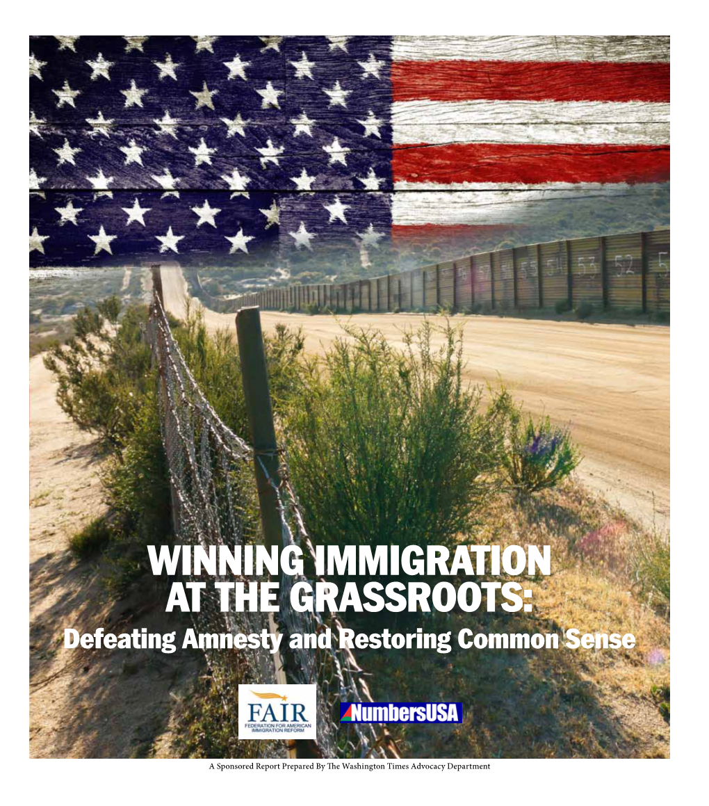 Winning Immigration at the Grassroots: Defeating Amnesty and Restoring Common Sense