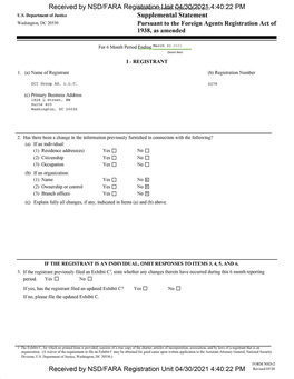 Received by NSD/FARA Registration Unit 04/30/2021 4:40:22 PM Revised 05/20 Received by NSD/FARA Registration Unit 04/30/2021 4:40:22 PM (PAGE 2)