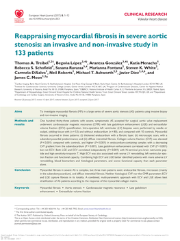 Reappraising Myocardial Fibrosis in Severe Aortic Stenosis: an Invasive and Non-Invasive Study in 133 Patients