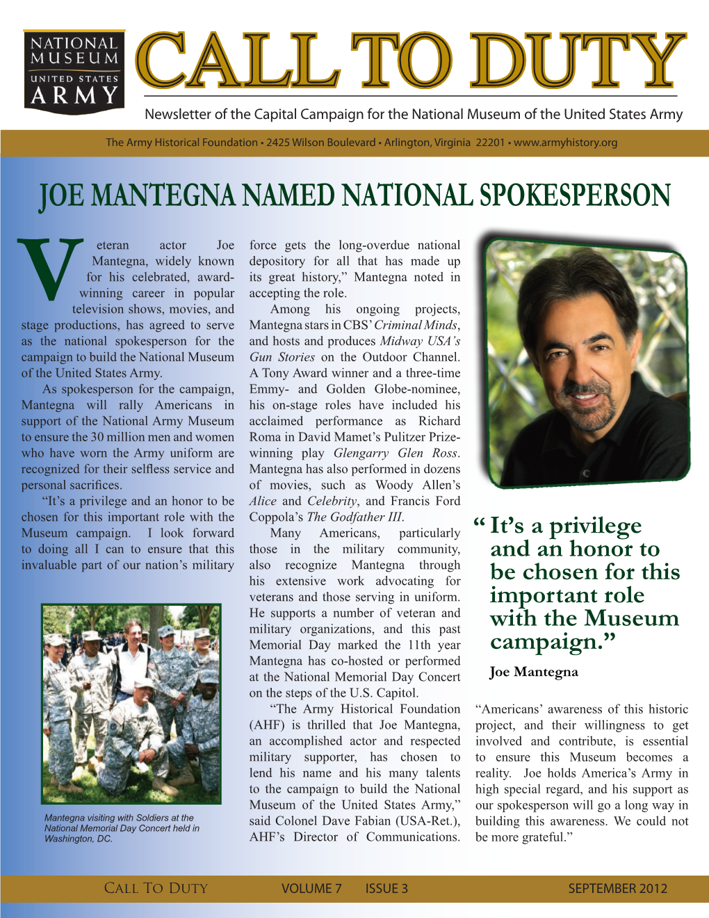 Joe Mantegna Named National Spokesperson