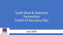 South Bank & Waterloo Partnership COVID-19 Recovery Plan