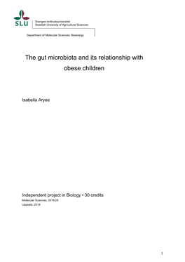 The Gut Microbiota and Its Relationship with Obese Children