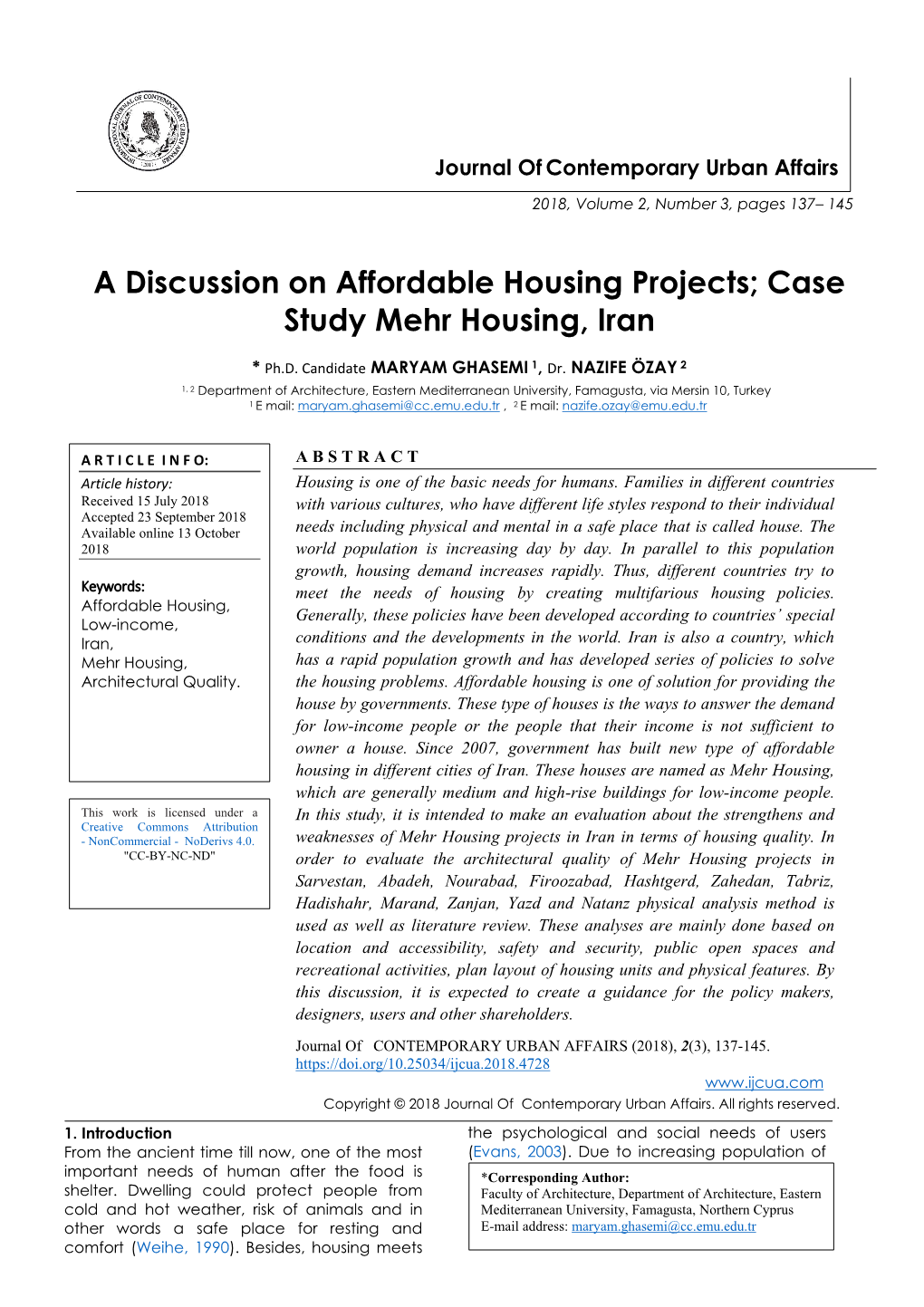 Case Study Mehr Housing, Iran