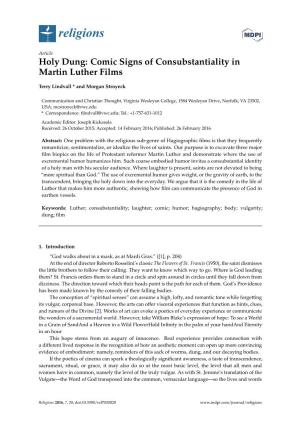 Comic Signs of Consubstantiality in Martin Luther Films