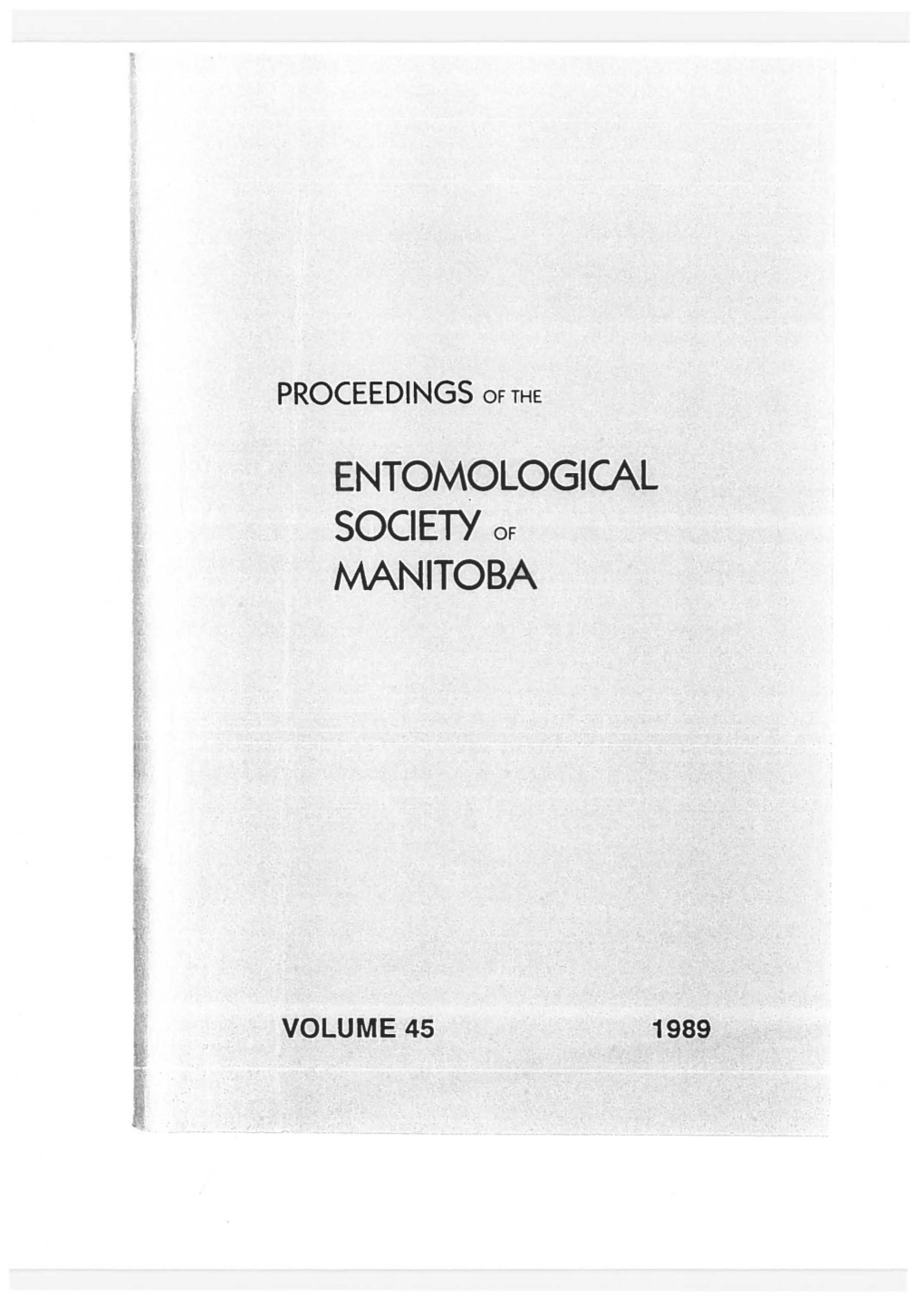 Proc Ent Soc Mb 1989, Volume 45