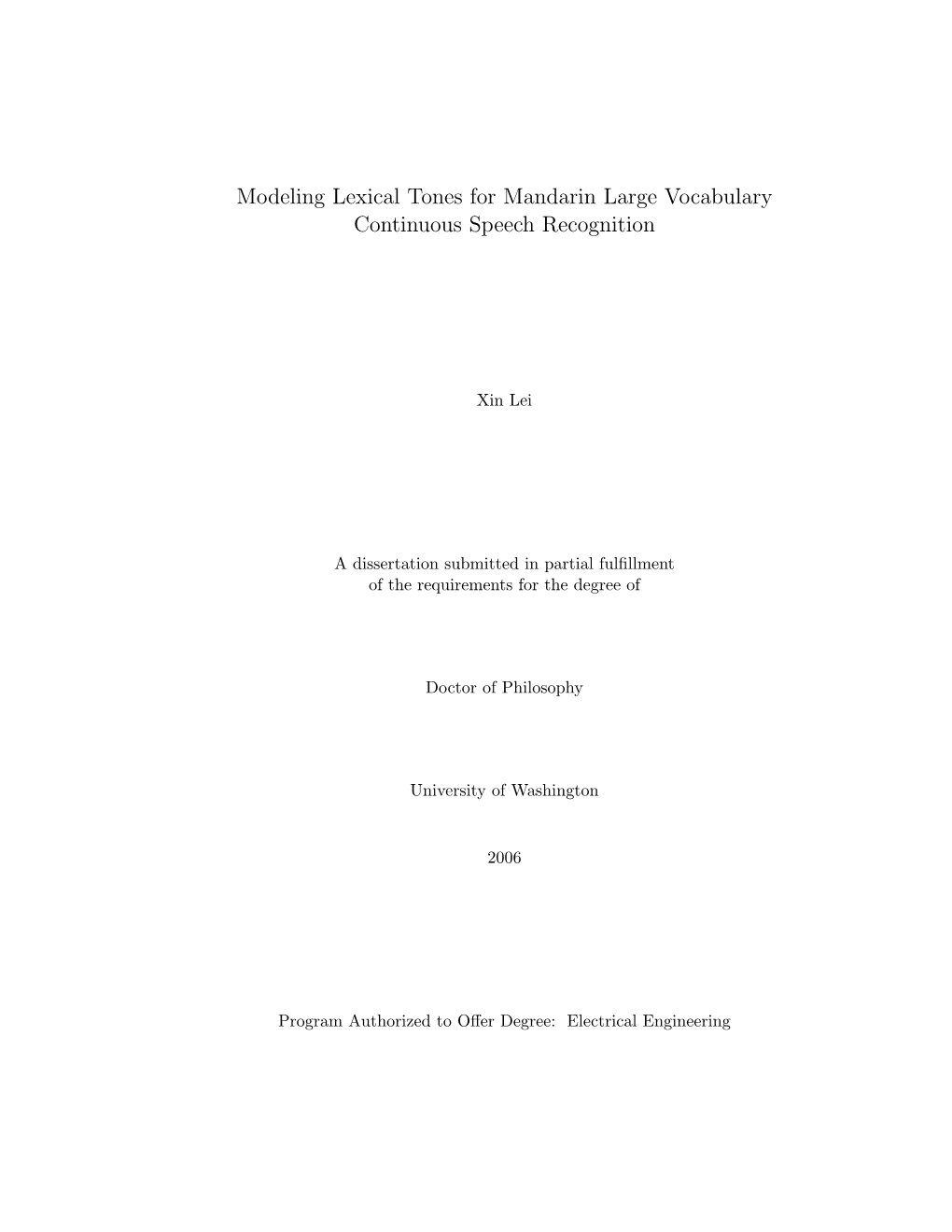 Modeling Lexical Tones for Mandarin Large Vocabulary Continuous Speech Recognition