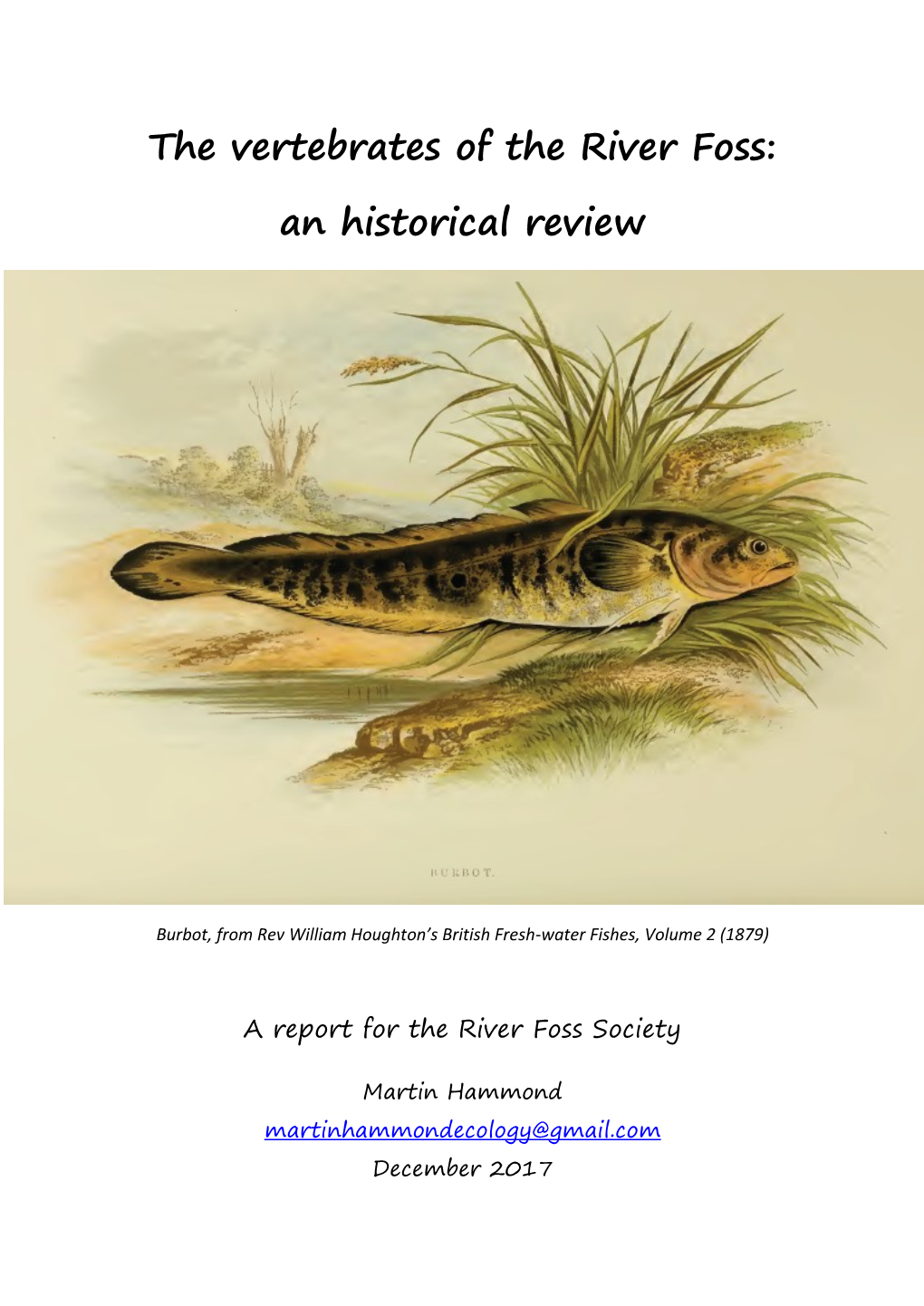 The Vertebrates of the River Foss: an Historical