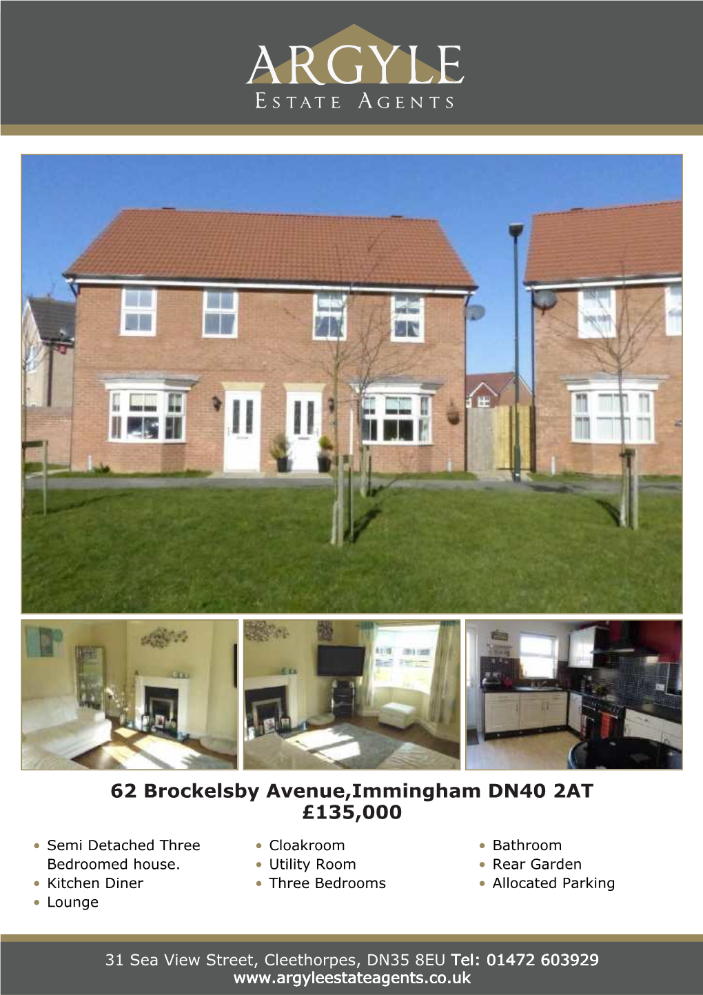 62 Brockelsby Avenue,Immingham DN40 2AT £135,000