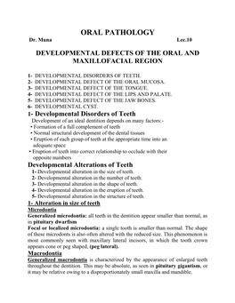 Defects of Permanent Teeth