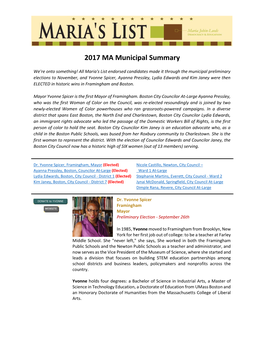 2017 MA Municipal Summary