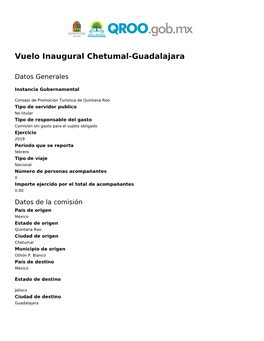 Vuelo Inaugural Chetumal-Guadalajara
