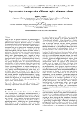 Express-Centric Train Operation of Korean Capital Wide-Area Railroad