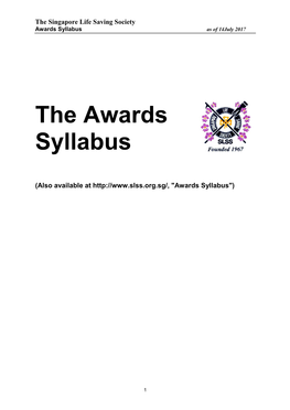 The Awards Syllabus
