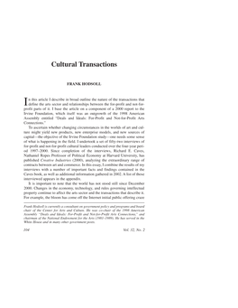 Cultural Transactions