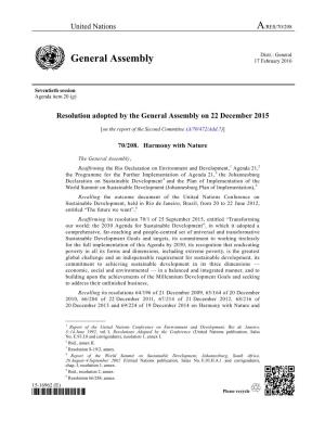 General Assembly 17 February 2016