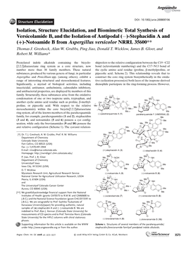 Isolation, Structure Elucidation, and Biomimetic Total Synthesis
