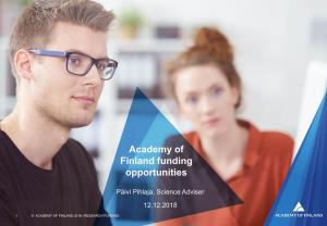 Academy of Finland Funding Opportunities