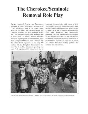 The Cherokee/Seminole Removal Role Play