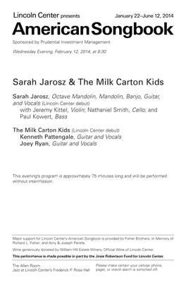 Sarah Jarosz & the Milk Carton Kids