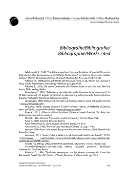 Bibliographie/Works Cited