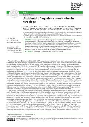 Accidental Afloqualone Intoxication in Two Dogs