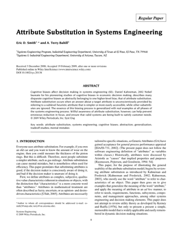 Attribute Substitution in Systems Engineering