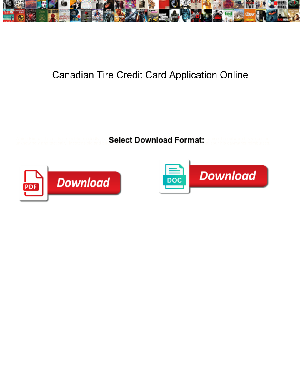 Canadian Tire Credit Card Application Online
