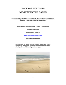 Package Holidays Most Wanted Cases