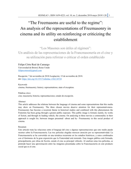 “The Freemasons Are Useful to the Regime”: an Analysis of The