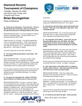 Brian Baumgartner Tournament
