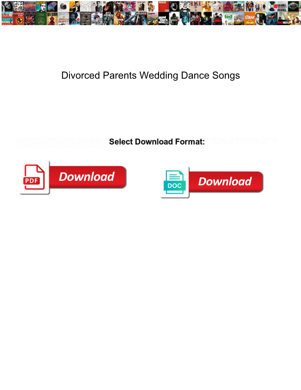 Divorced Parents Wedding Dance Songs