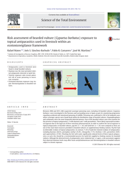 Risk Assessment of Bearded Vulture (Gypaetus Barbatus)Exposureto Topical Antiparasitics Used in Livestock Within an Ecotoxicovigilance Framework