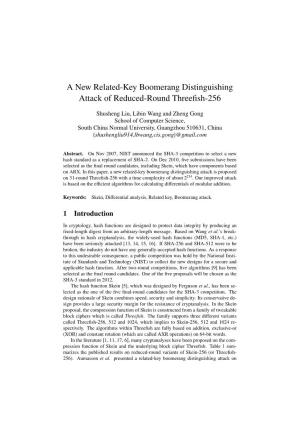 A New Related-Key Boomerang Distinguishing Attack of Reduced-Round Threeﬁsh-256
