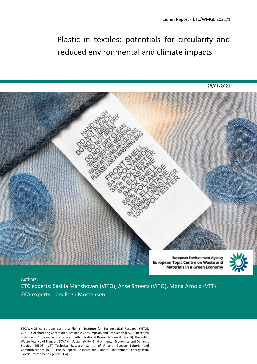 Plastic in Textiles: Potentials for Circularity and Reduced Environmental and Climate Impacts