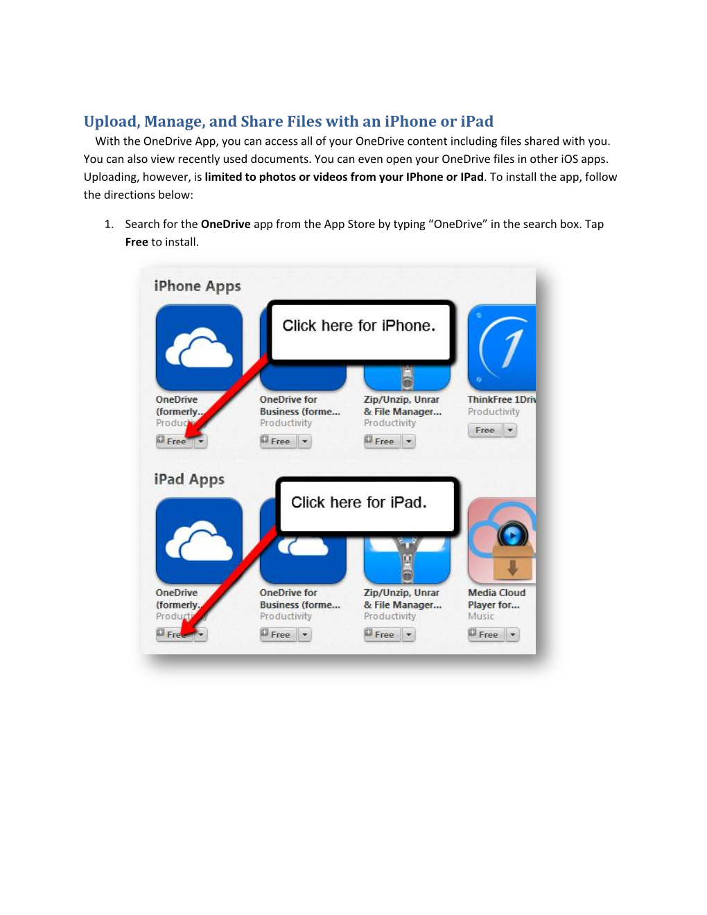 Uploading, Managing, and Sharing Files with Onedrive Using an Ios