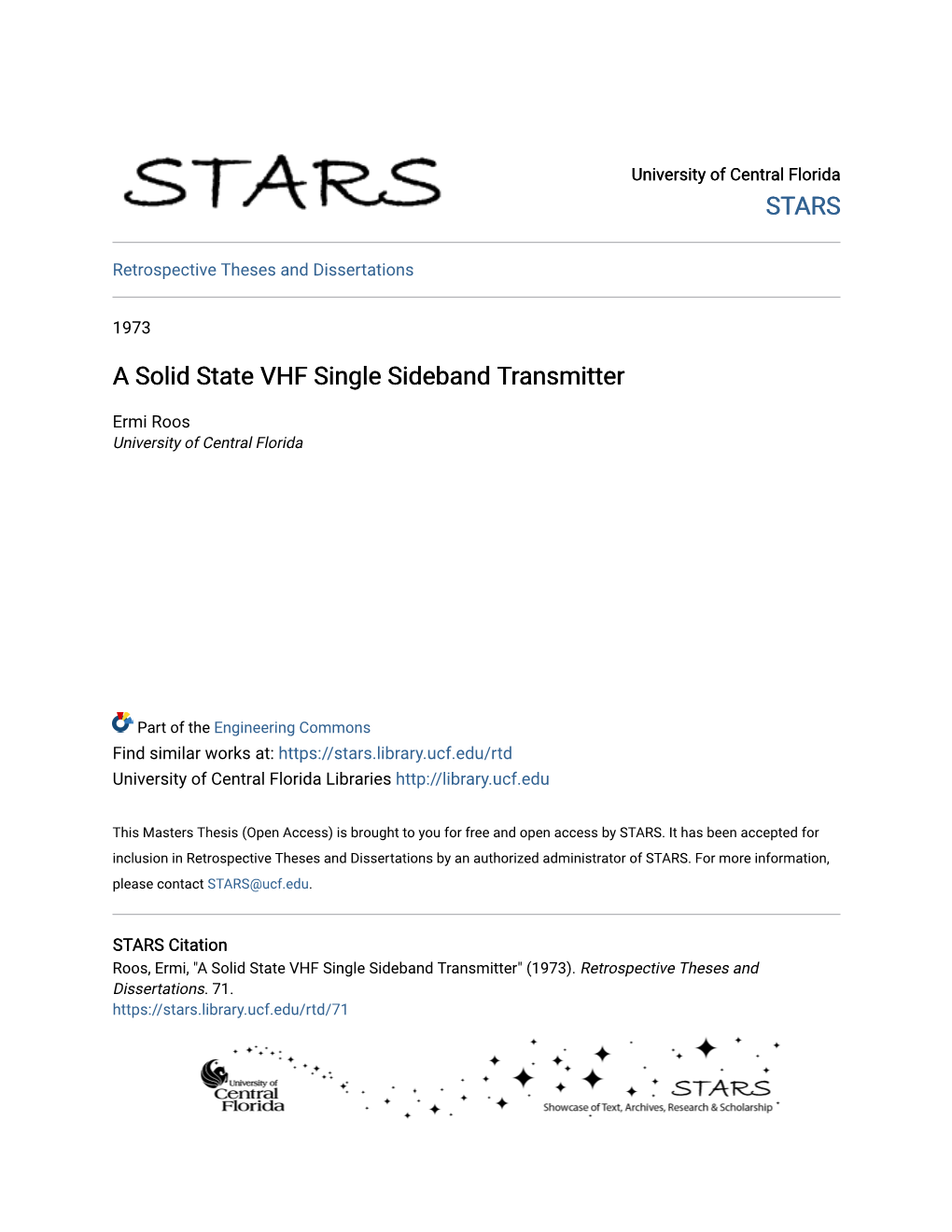 A Solid State VHF Single Sideband Transmitter