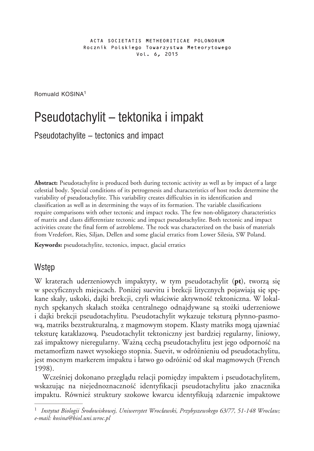 Pseudotachylit – Tektonika I Impakt