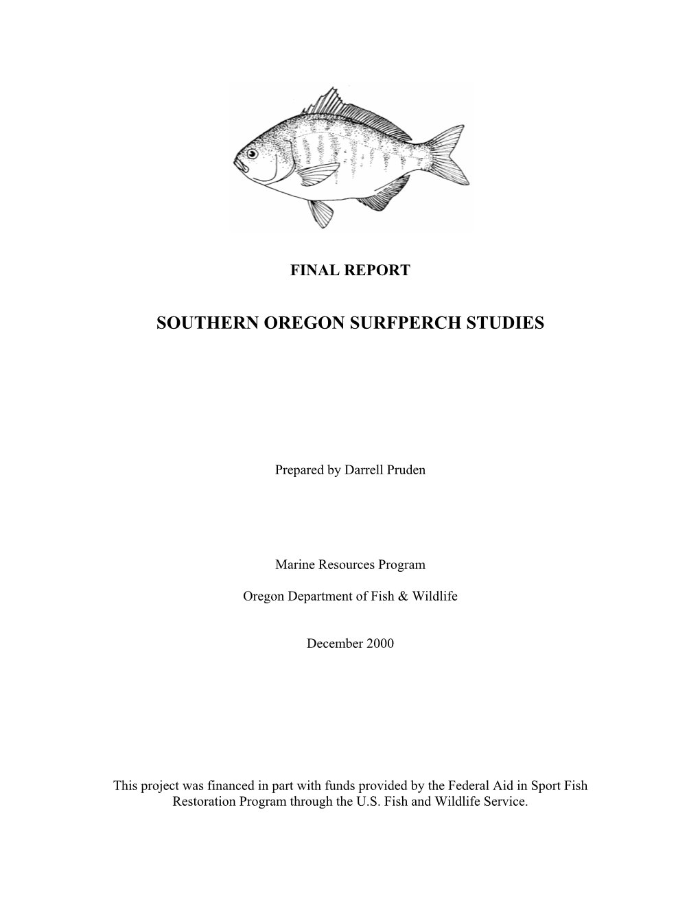 Southern Oregon Surfperch Studies, 1991-2000, Final Report