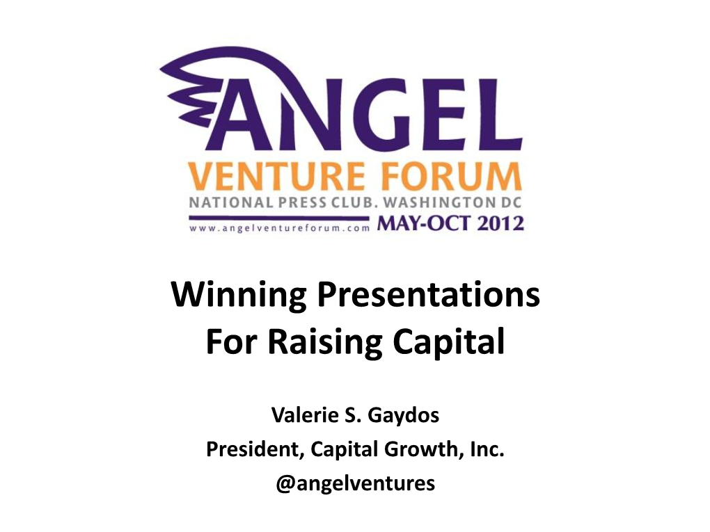Winning Presentations for Raising Capital