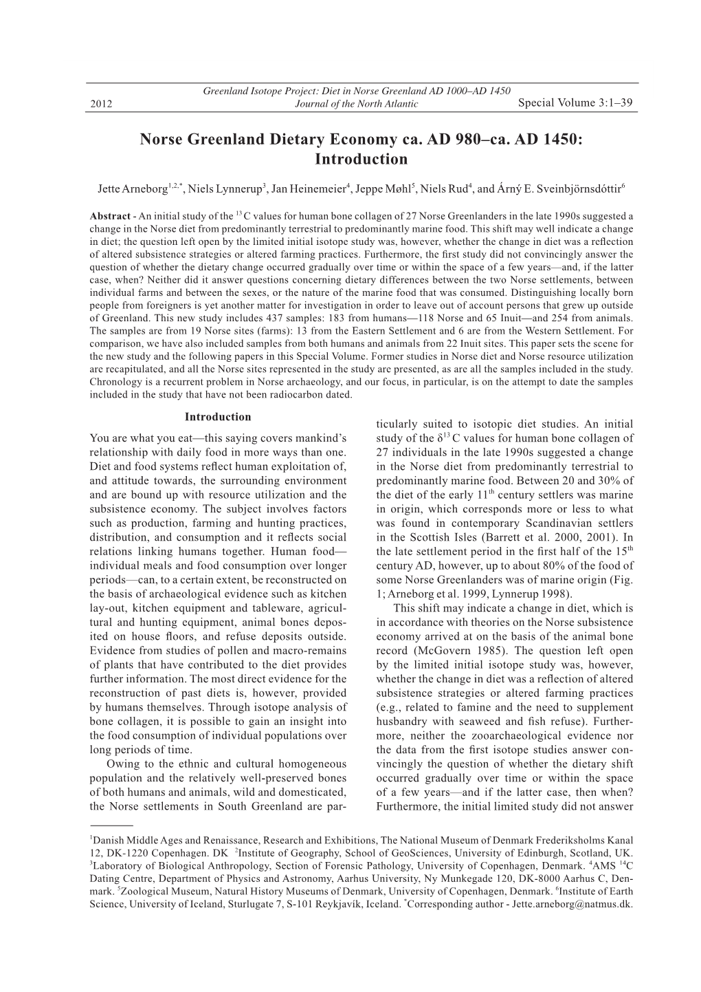 Norse Greenland Dietary Economy Ca