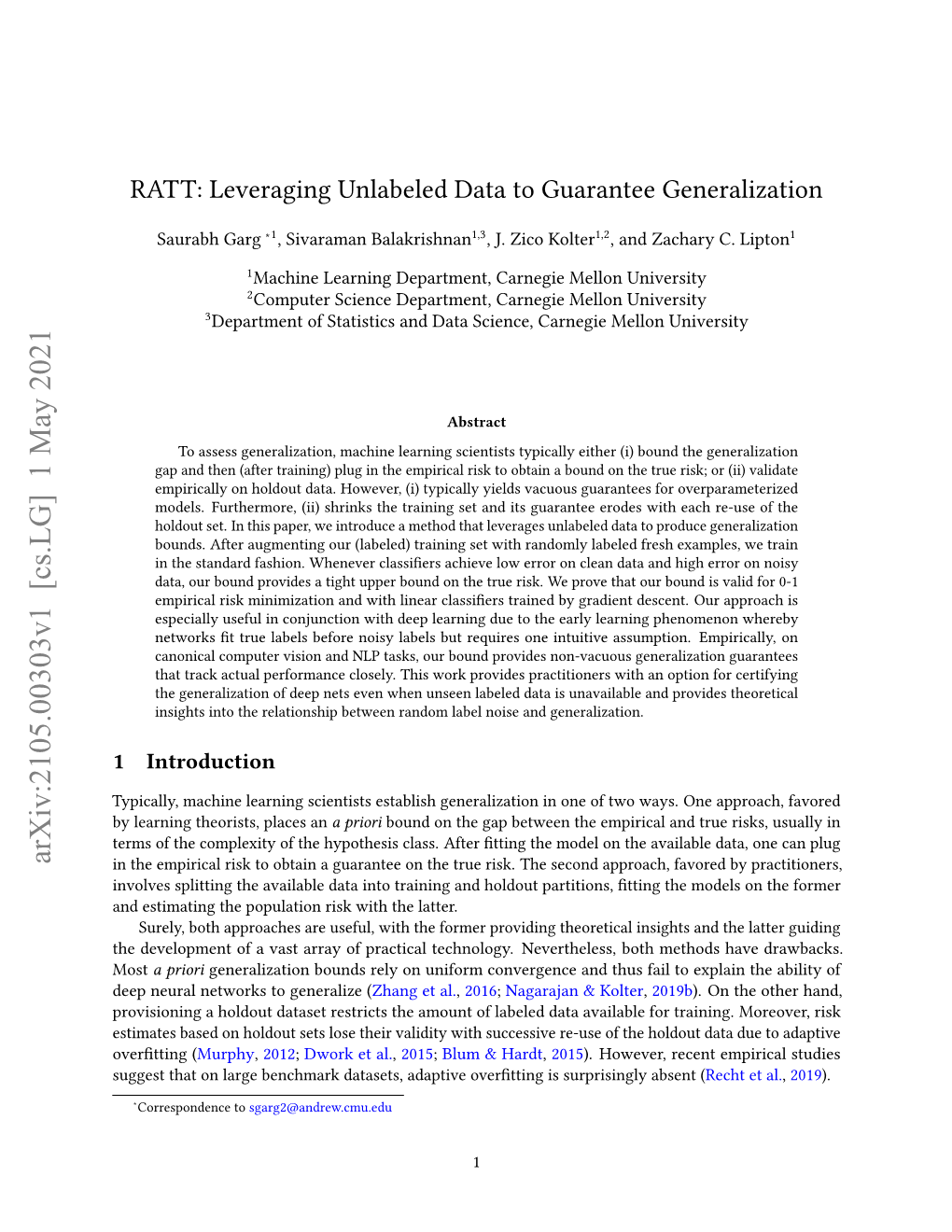 RATT: Leveraging Unlabeled Data to Guarantee Generalization