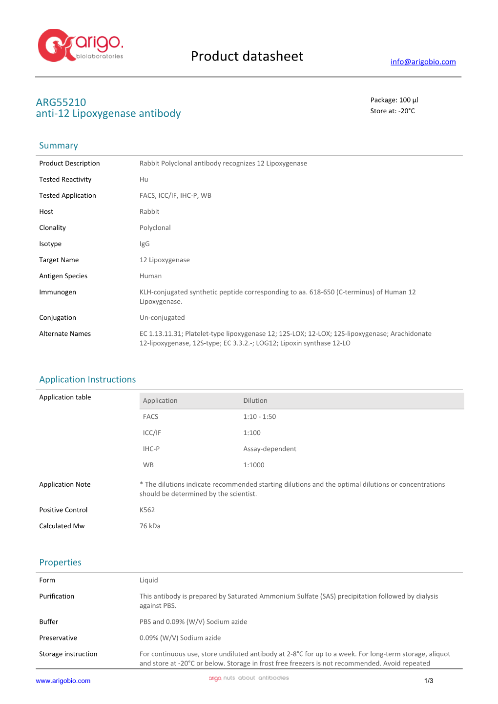 Anti-12 Lipoxygenase Antibody (ARG55210)